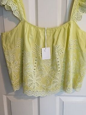 Lemon Eyelet Lace Women's Tank Top